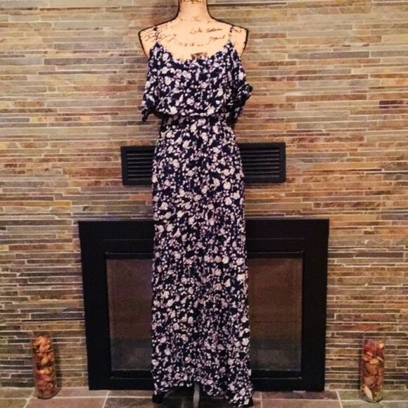 Paris Collection Navy Floral Maxi BB133 - Picture 2 of 5